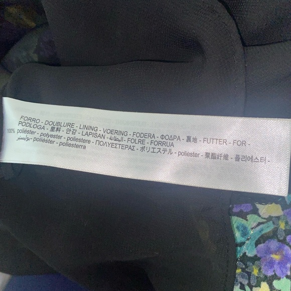 Zara Floral Micro Pleat Long Sleeve High Neck Puff Sleeve Baby Doll Mini Dress L - Picture 13 of 14